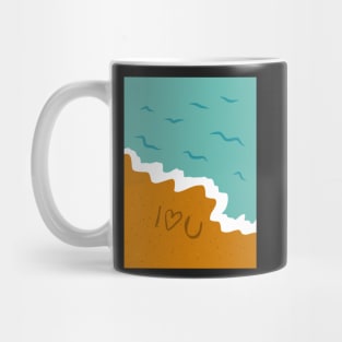 I Love You Beach Writing In The Sand Mug